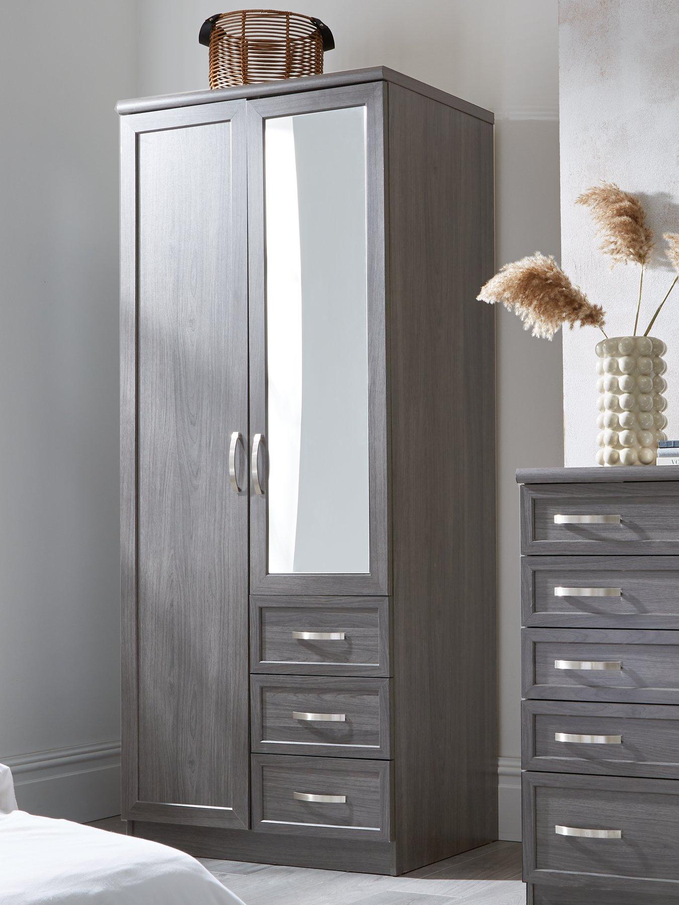 The Very Collection Camberley 2 Door, 3 Drawer Mirrored Wardrobe