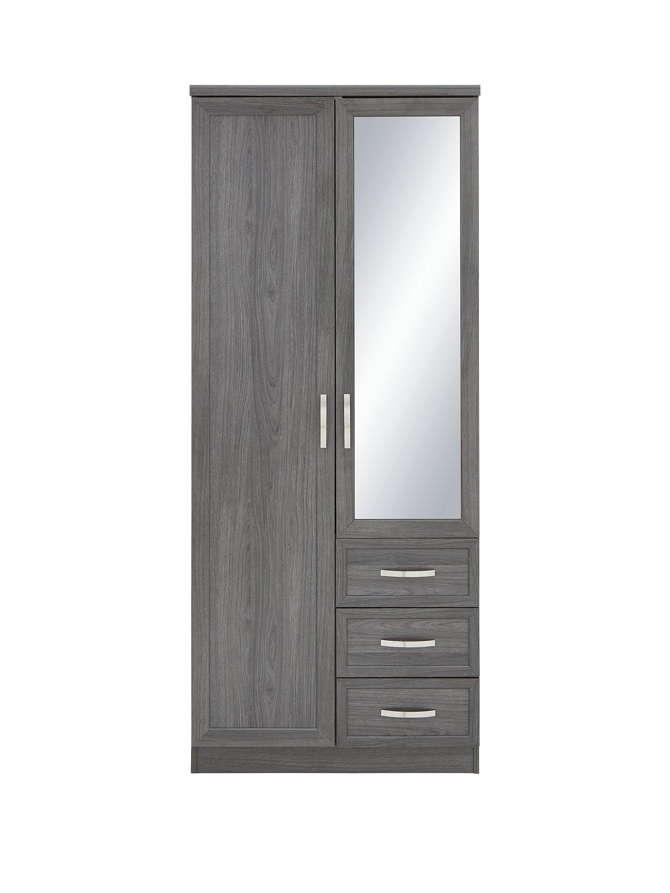 Product photograph of Very Home Camberley 2 Door 3 Drawer Mirrored Wardrobe from very.co.uk