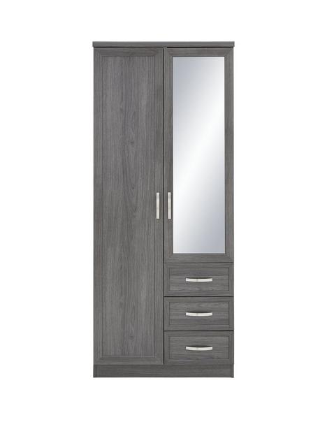 camberley-2-door-3-drawer-mirrored-wardrobe