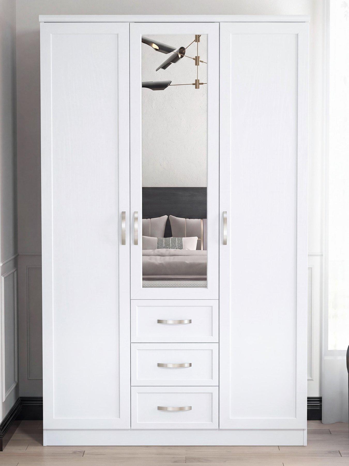 The Very Collection Camberley 3 Door, 3 Drawer Mirrored Wardrobe