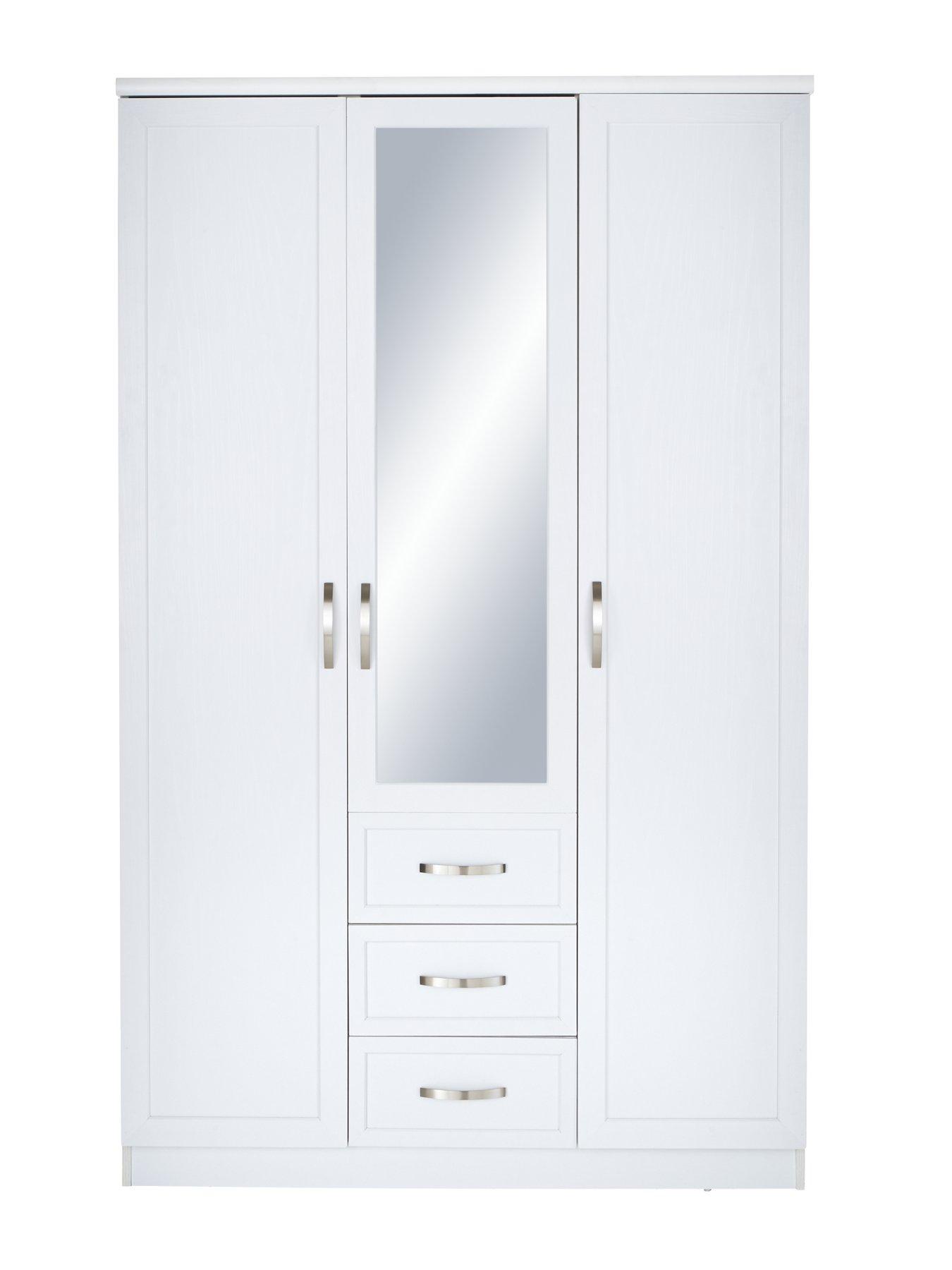 undefined Camberley 3 Door, 3 Drawer Mirrored Wardrobe