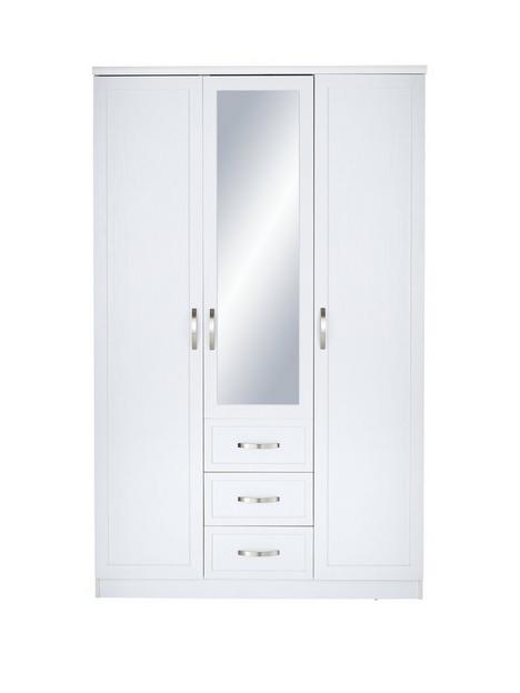 camberley-3-door-3-drawer-mirrored-wardrobe