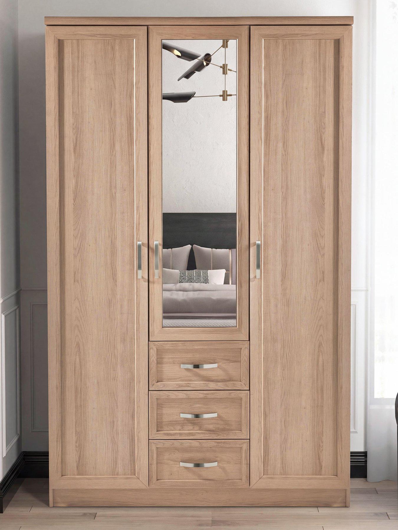 The Very Collection Camberley 3 Door, 3 Drawer Mirrored Wardrobe