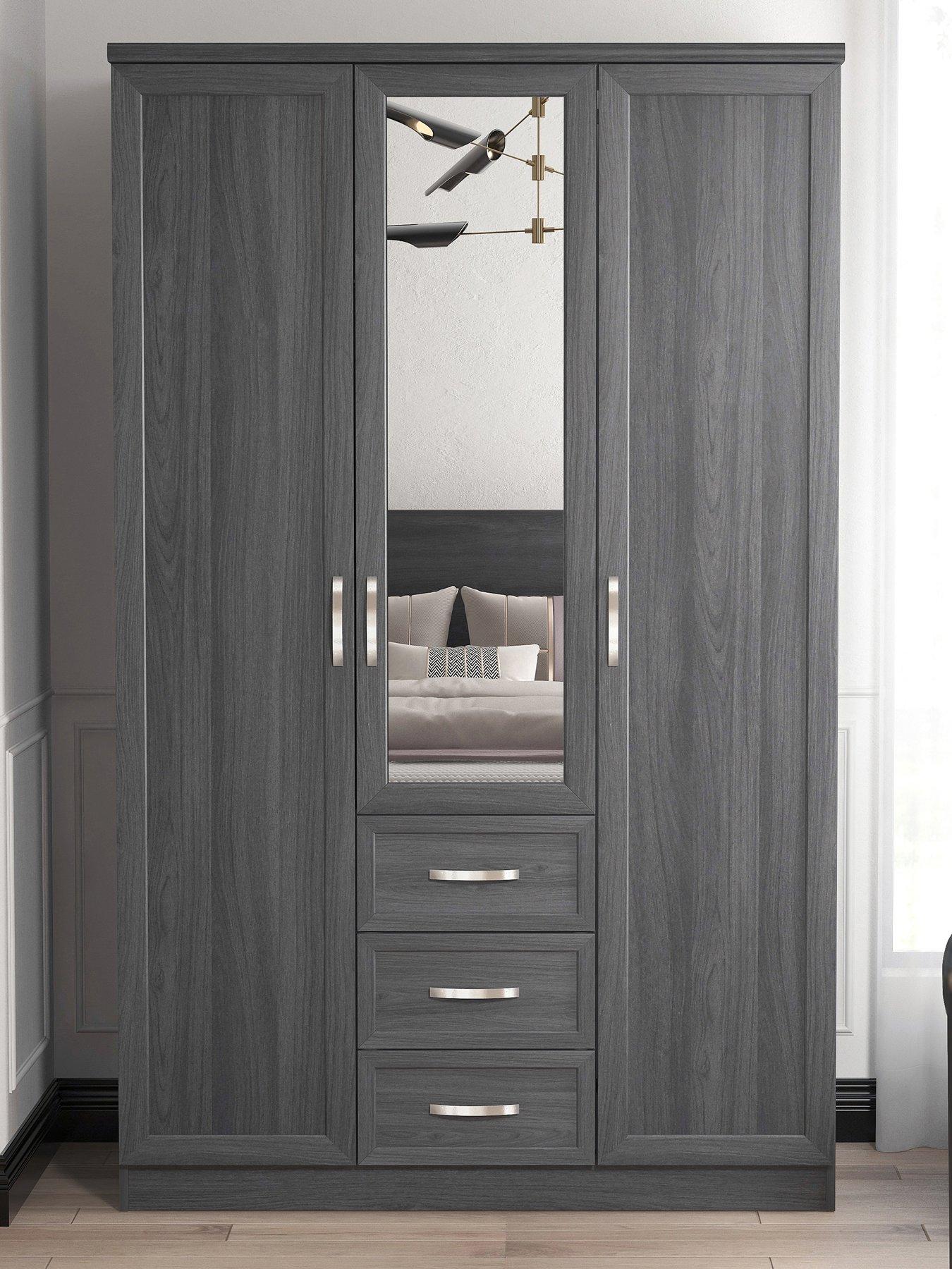 The Very Collection Camberley 3 Door, 3 Drawer Mirrored Wardrobe