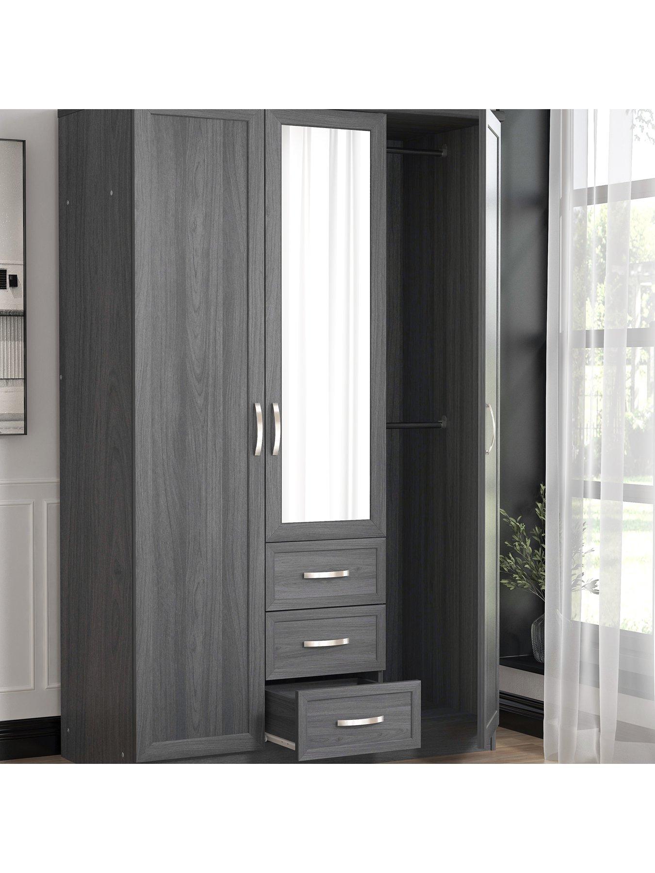 Image 4 of 6 of Very Home Camberley 3 Door, 3 Drawer Mirrored Wardrobe