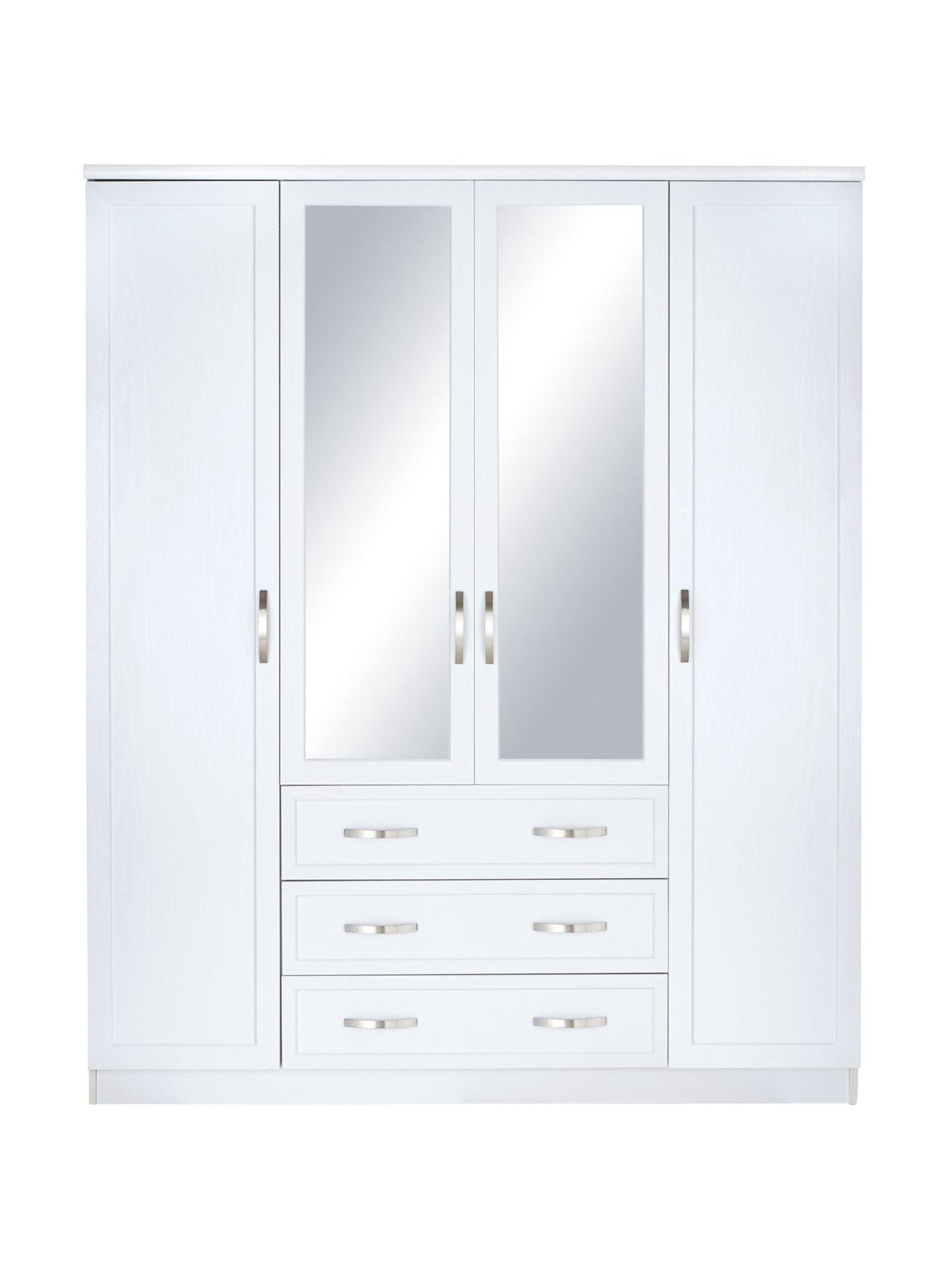 Very Home Camberley 4 Door, 3 Drawer Mirrored Wardrobe