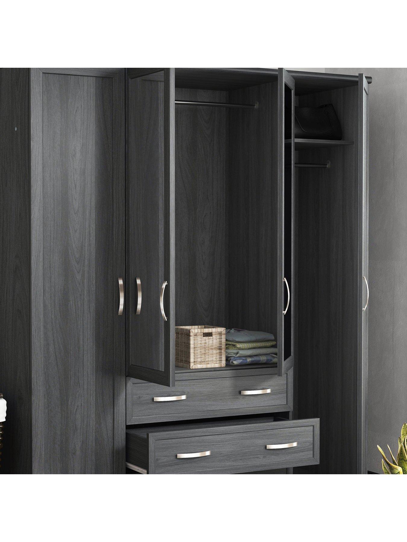 Camberley 4 door 3 drawer mirrored wardrobe discount