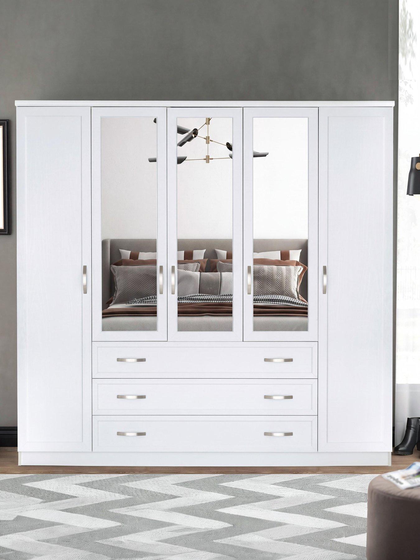 The Very Collection Camberley 5 Door, 3 Drawer Mirrored Wardrobe