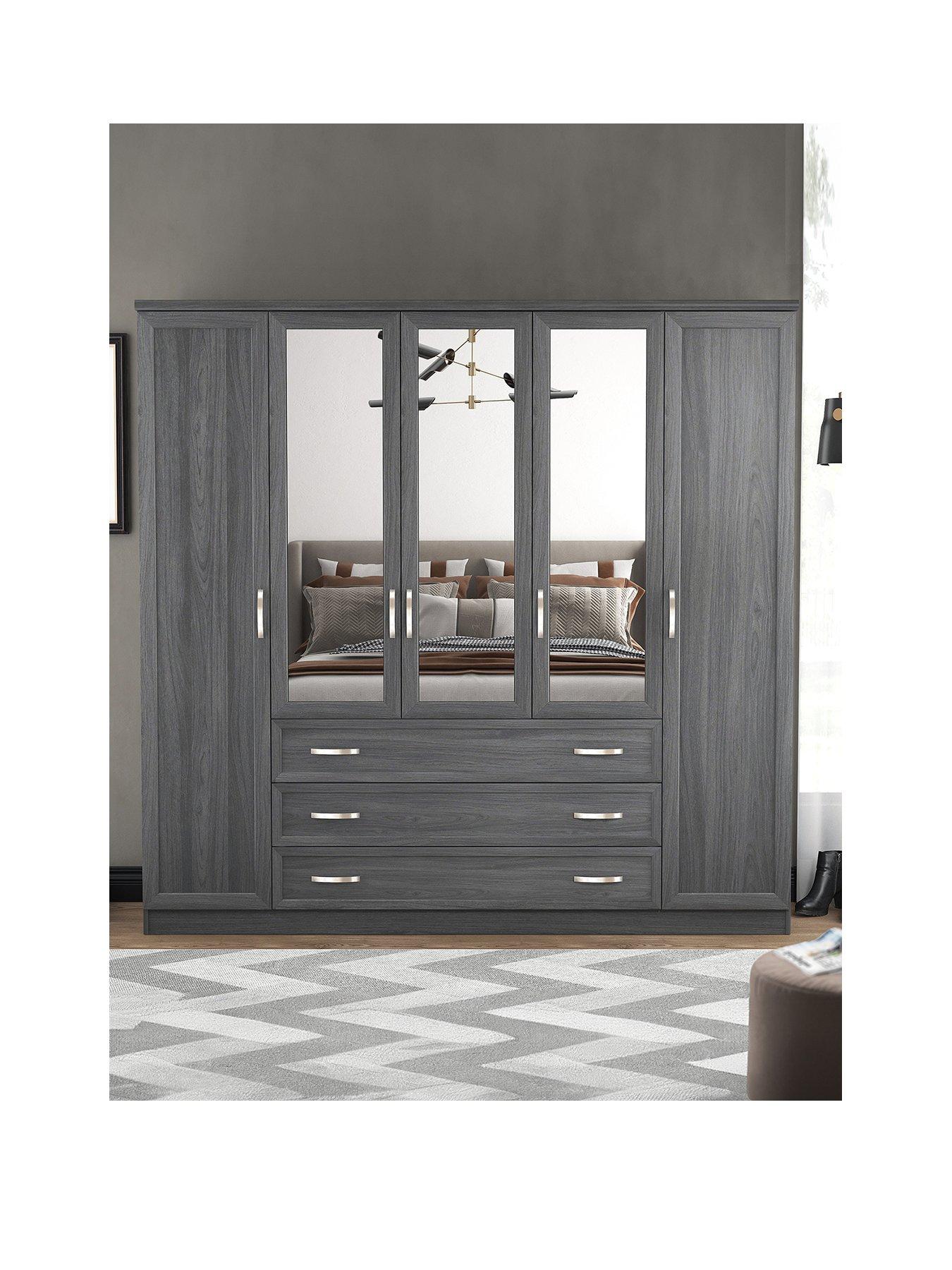 Image 2 of 6 of Very Home Camberley 5 Door,&nbsp;3 Drawer Mirrored Wardrobe