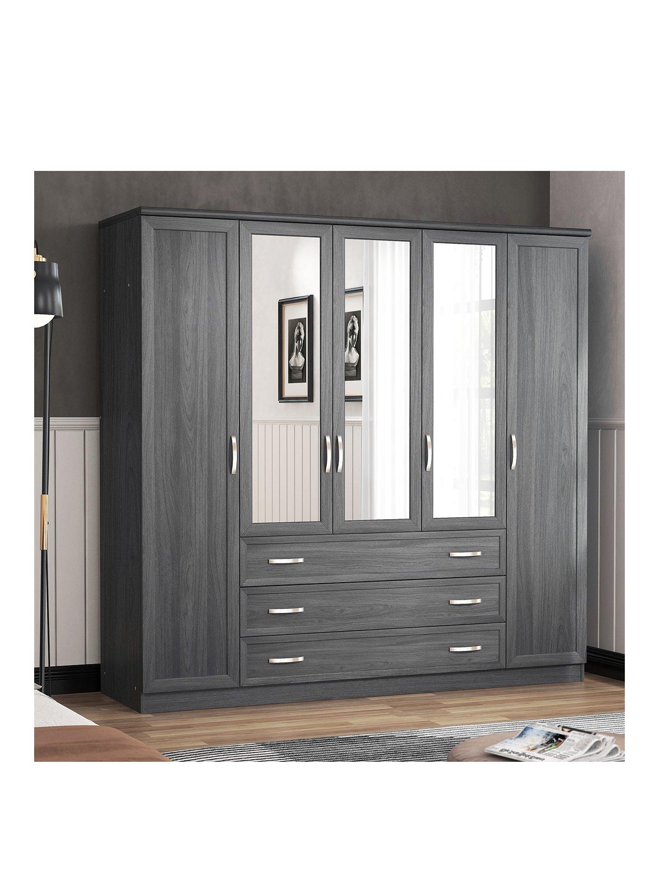 Image 3 of 6 of Very Home Camberley 5 Door,&nbsp;3 Drawer Mirrored Wardrobe
