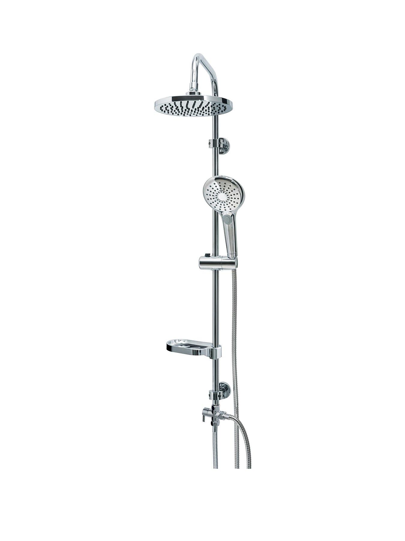 Product photograph of Aqualona Nabula Spa Shower Column - Chrome from very.co.uk