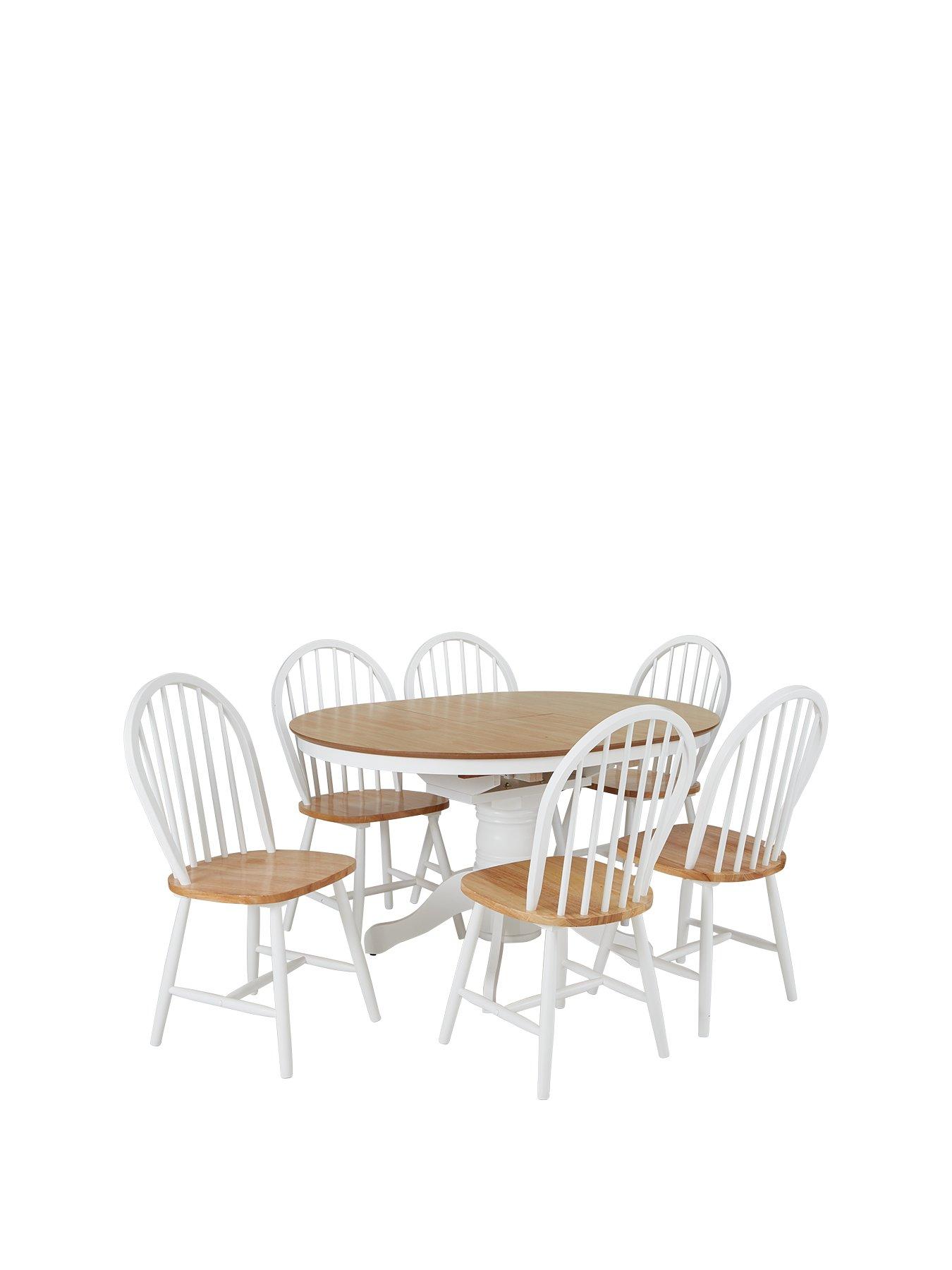 Kentucky 100 130 Cm Extending Round Dining Table 6 Chairs