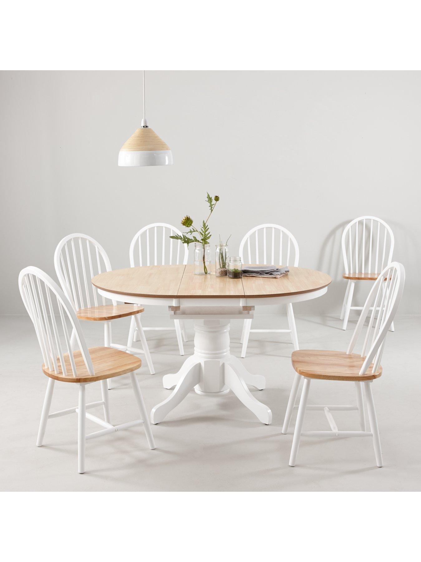 Kentucky 100 130 Cm Extending Round Dining Table 6 Chairs Very