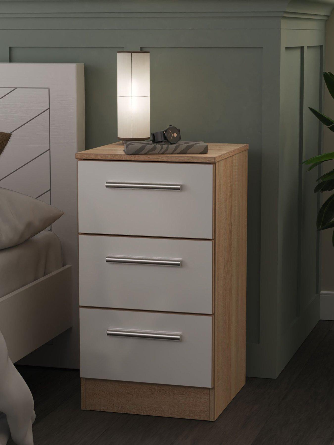 SWIFT Montreal Ready Assembled 3 Drawer Bedside Chest - FSC® Certified