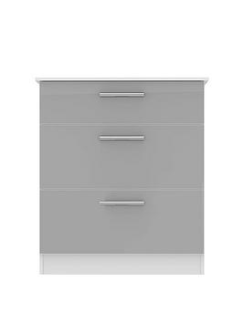 Product photograph of Swift Montreal Gloss Ready Assembled 3 Drawer Graduated Chest from very.co.uk
