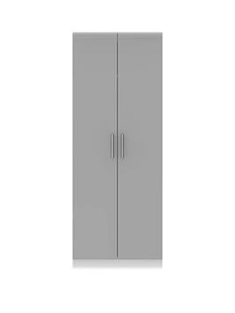Product photograph of Swift Montreal Gloss Ready Assembled Tall 2 Door Wardrobe from very.co.uk