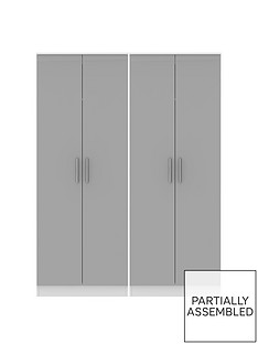 SWIFT Montreal Gloss Ready Assembled Tall 4 Door Wardrobe