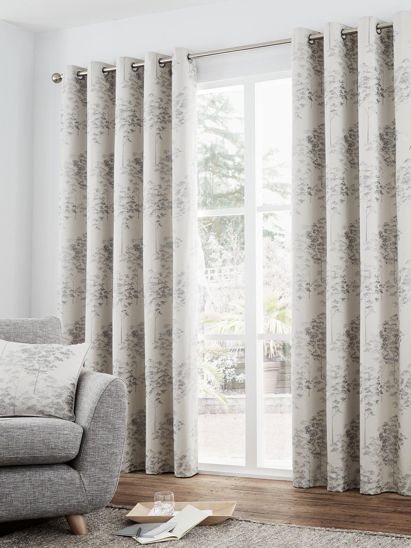 Curtina Elmwood Jacquard Lined Eyelet Curtains