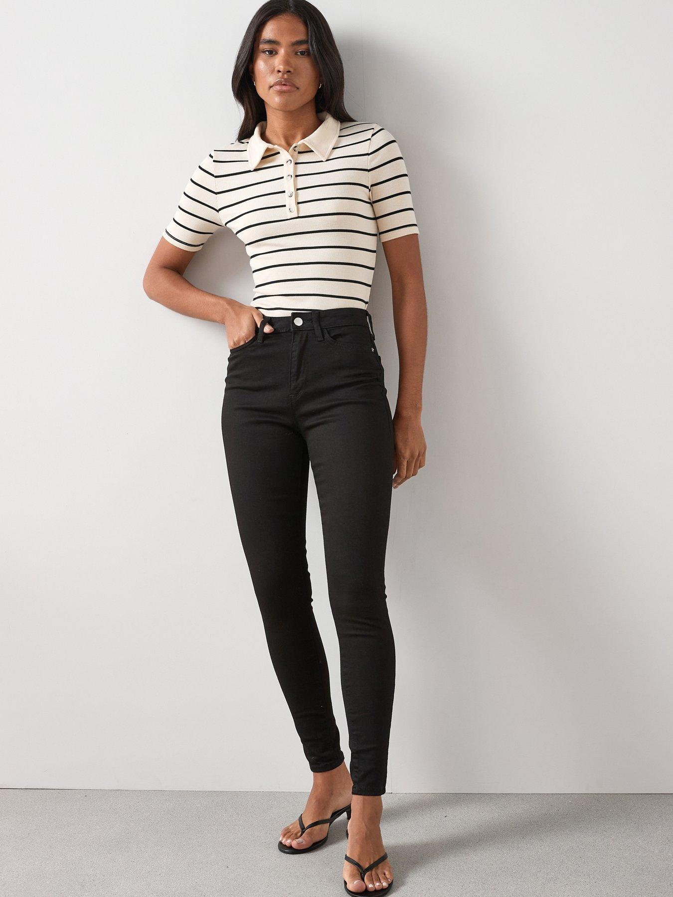 The Very Collection Florence High Rise Skinny Jeans - Black