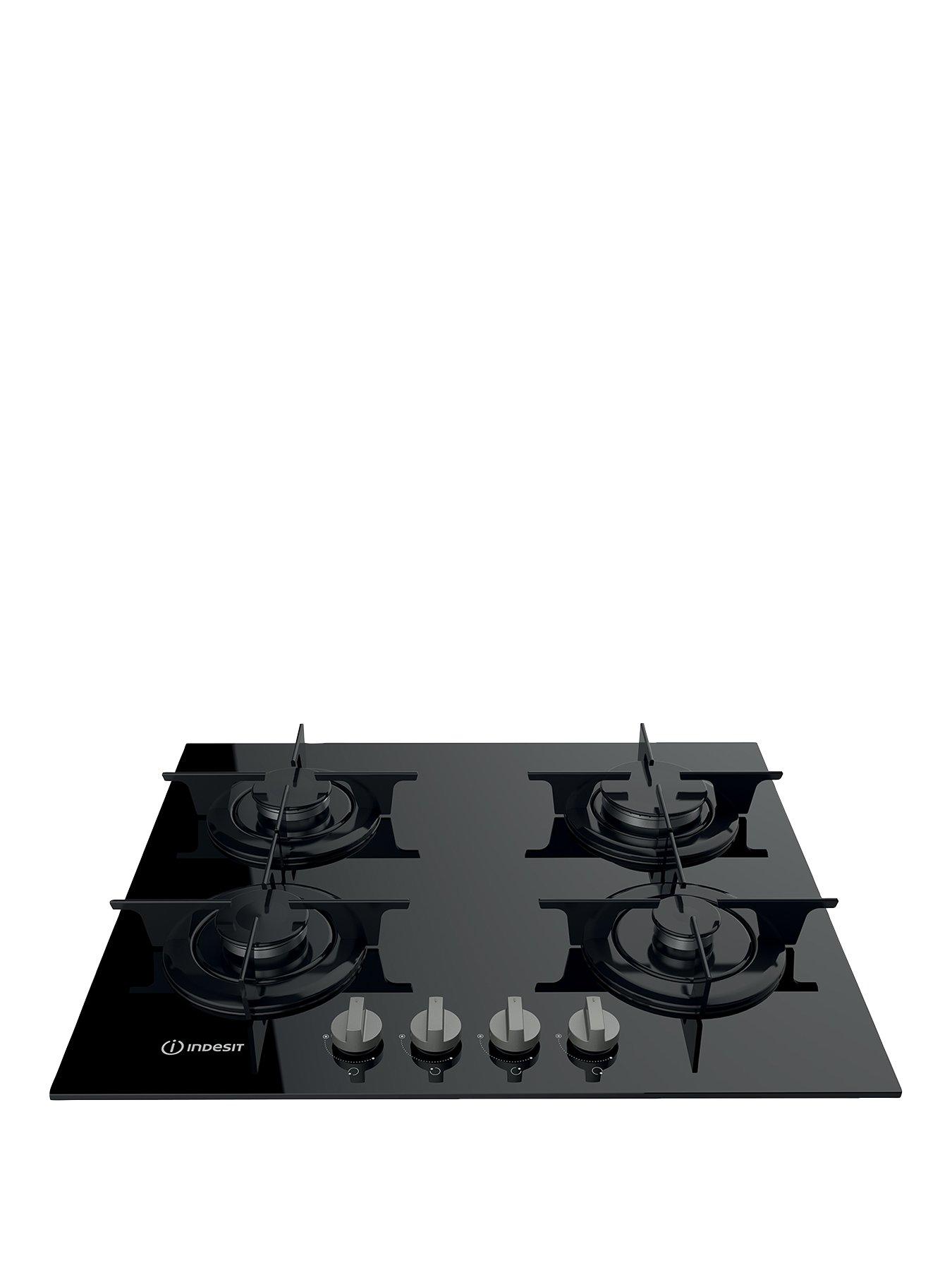 Indesit Aria Pr642Ibkuk 60Cm Built-In Gas Hob With Fsd And Optional Installation - Black - Hob With Installation