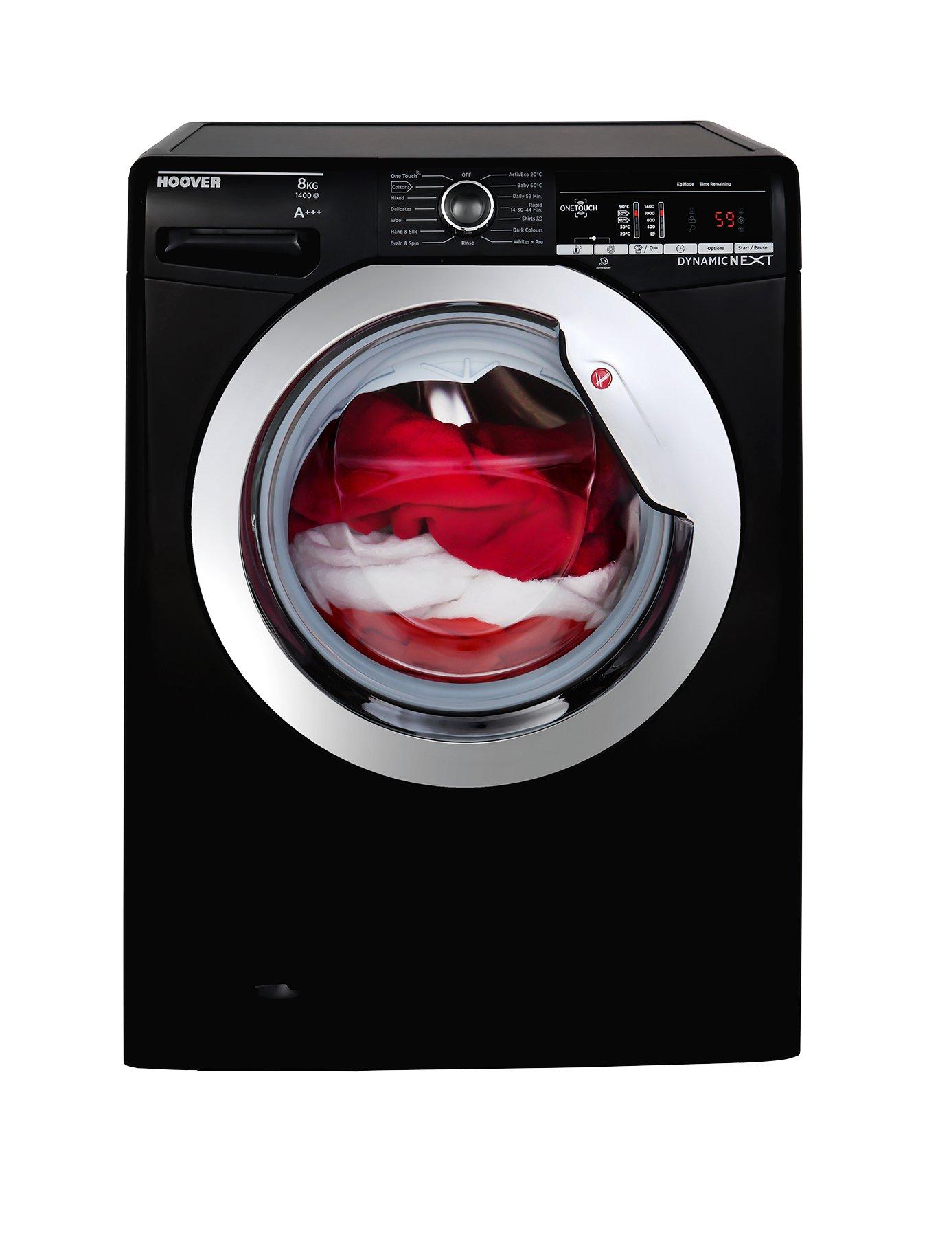 Hoover Dynamic Next Dxoa48C3B 8Kg Load, 1400 Spin Washing Machine With One Touch – Black/Chrome