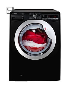 Hoover Dynamic Next DXOA48C3B 8kg Load, 1400 Spin Washing Machine with One Touch - Black/Chrome