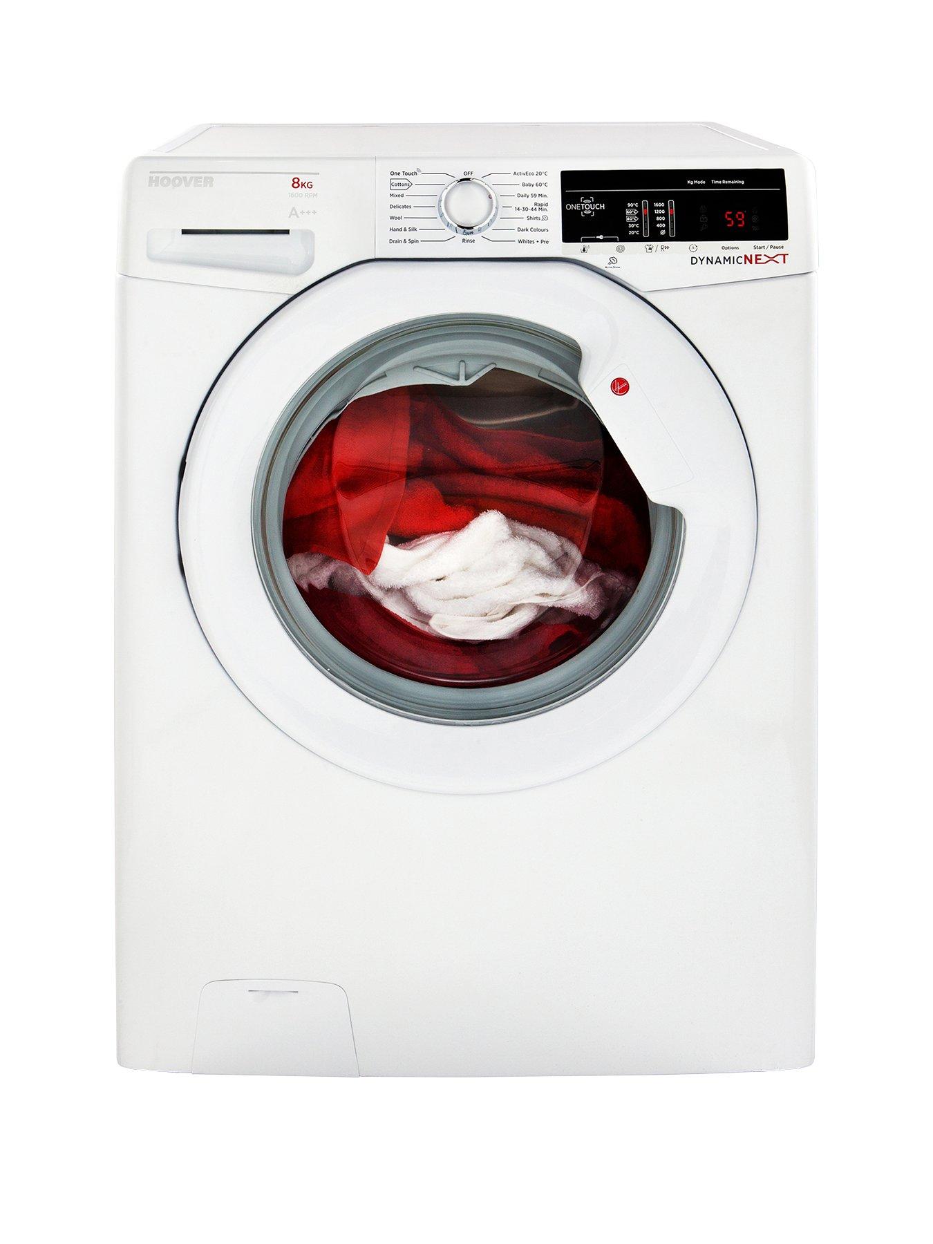 Hoover Dynamic Next Dxoa68Lw3 8Kg Load, 1600 Spin Washing Machine With One Touch – White