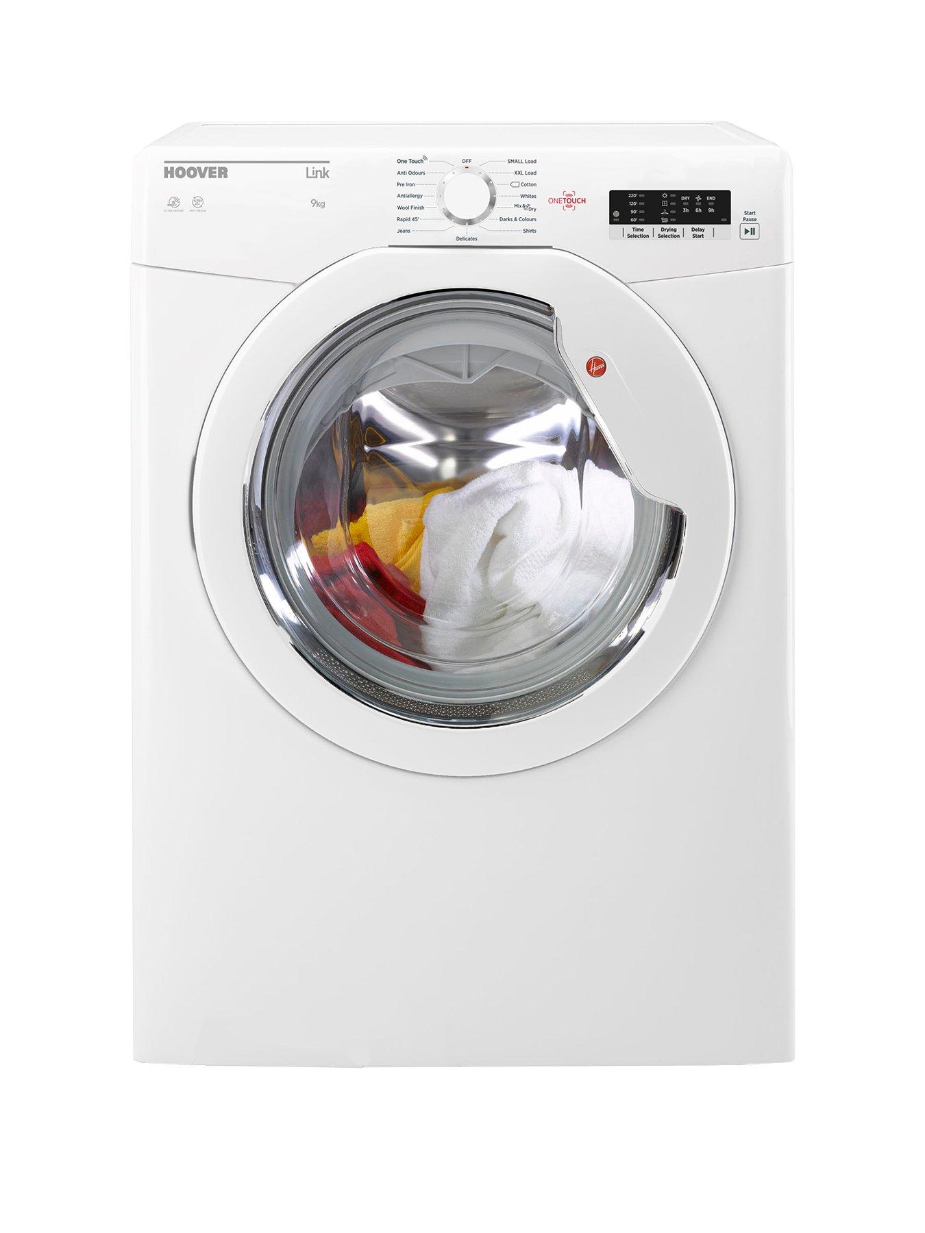 Hoover Link Hlv9Lg 9Kg Load, Vented Sensor Tumble Dryer With One Touch – White