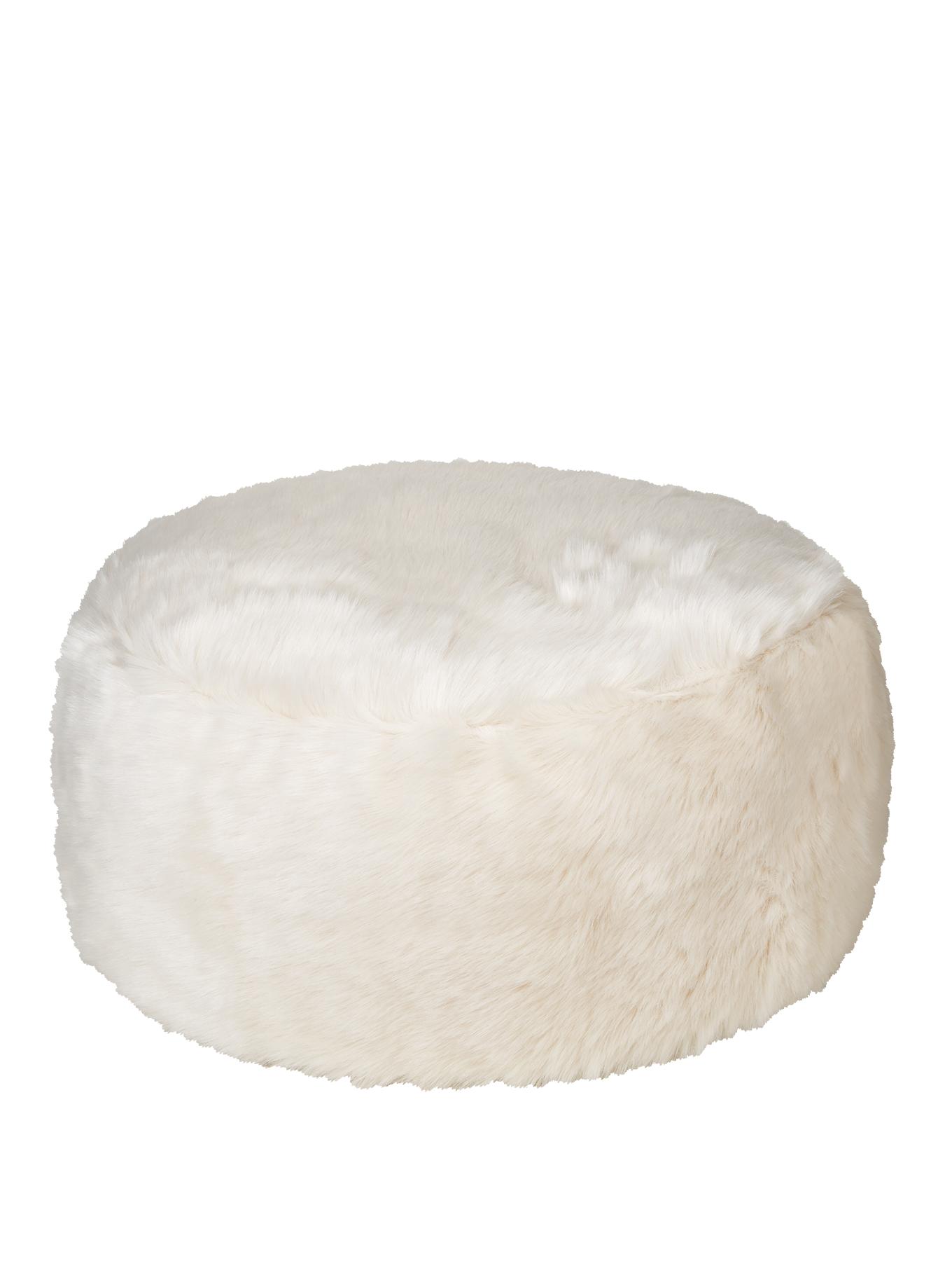 KAIKOO Faux Fur Footstool | very.co.uk