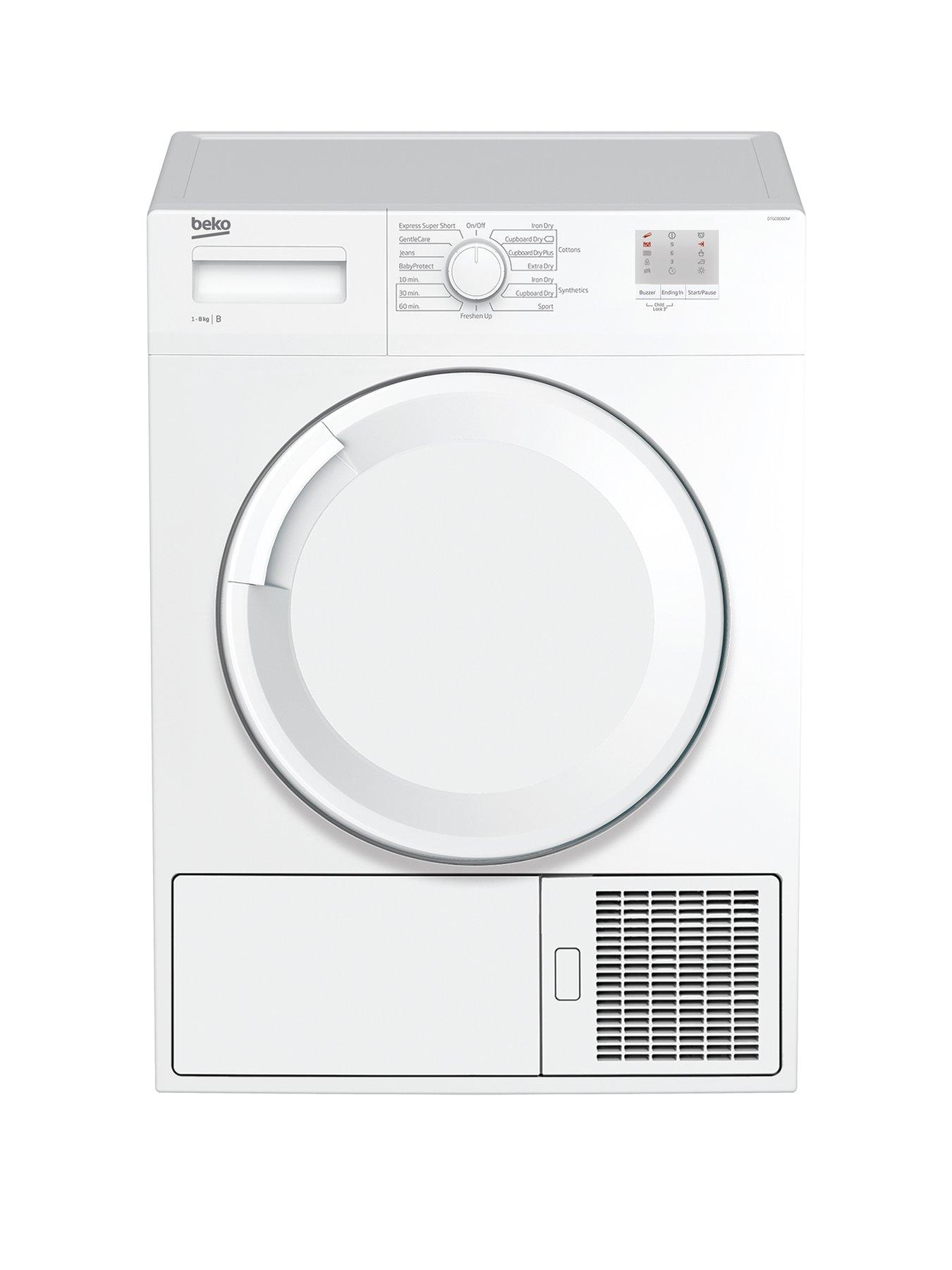 Beko Dtgc8000W 8Kg Load Full Size Condenser Sensor Tumble Dryer – White