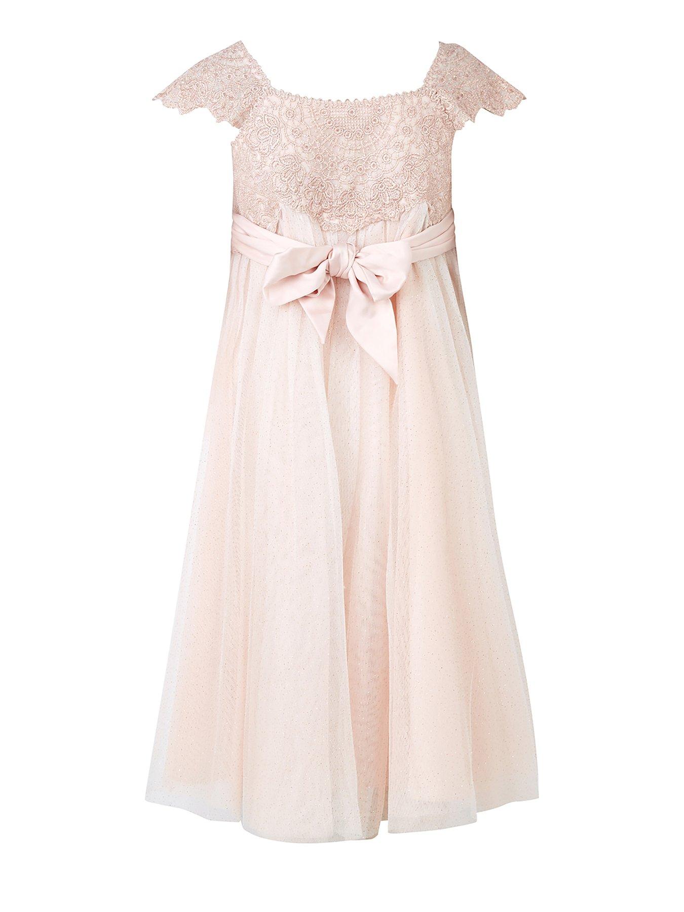 Monsoon Estella Sparkle Dress - Pink | very.co.uk