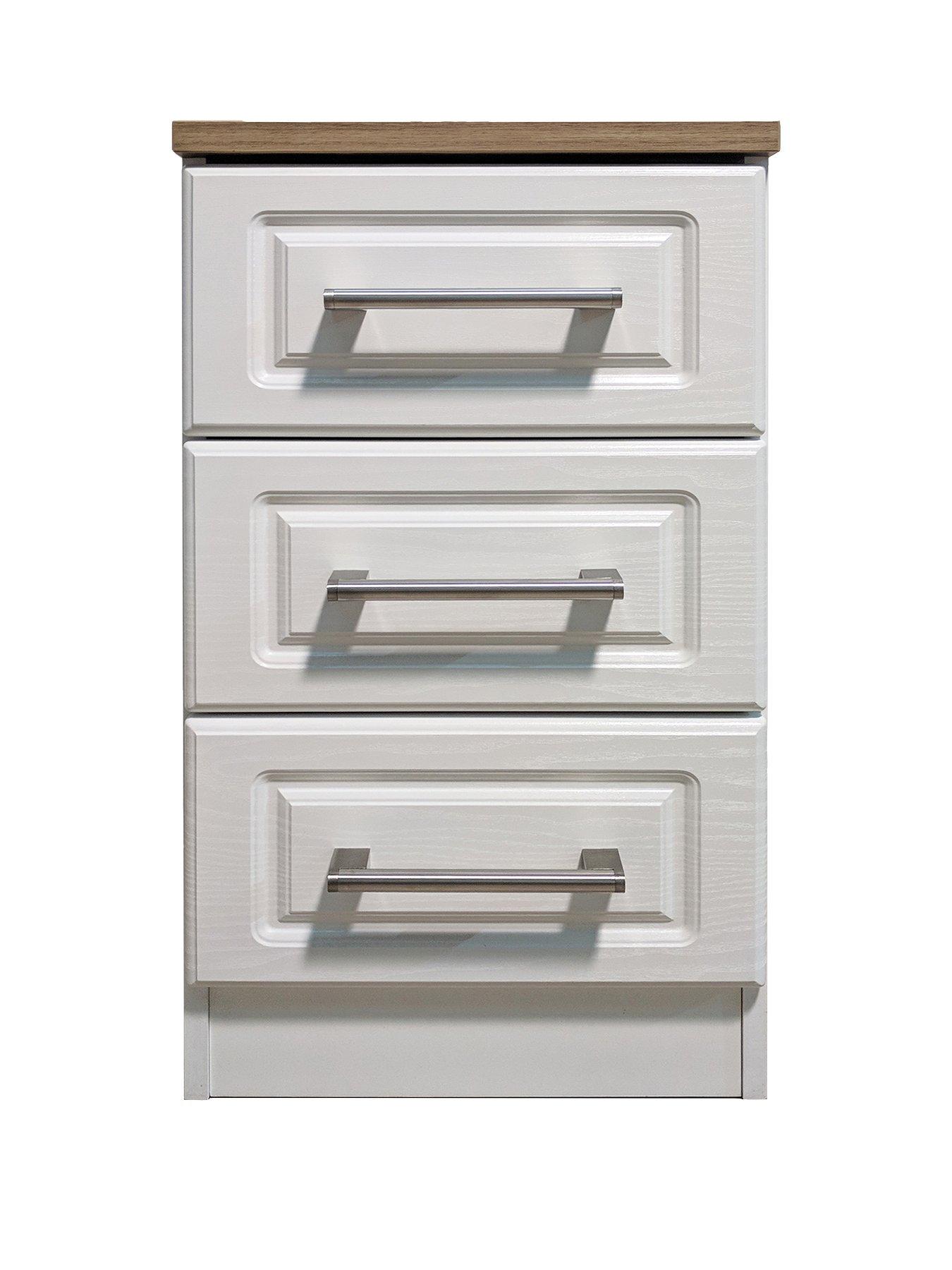 Product photograph of Swift Regent Ready Assembled 3 Drawer Bedside Chest from very.co.uk