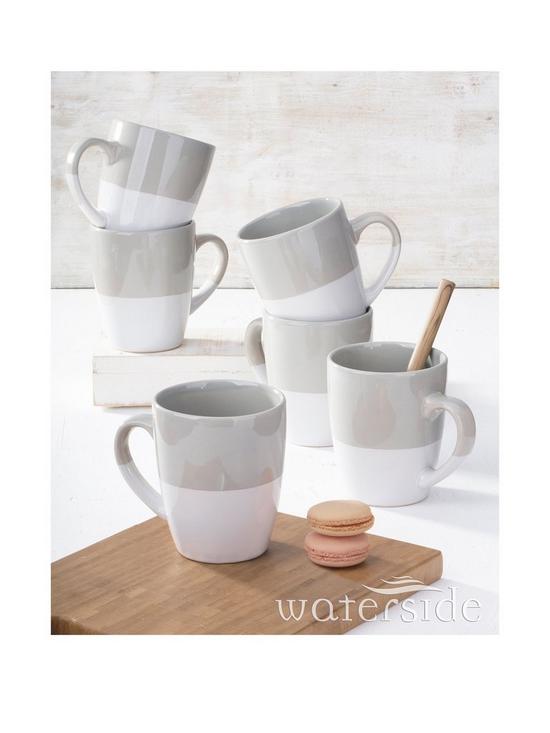front image of waterside-dipped-glaze-mugs