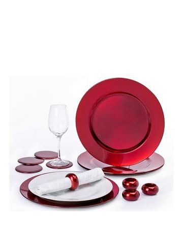 Details about   Paper Dinnerware Set for 48 Dinner Plates Blue & Red Rust Dessert Plates,