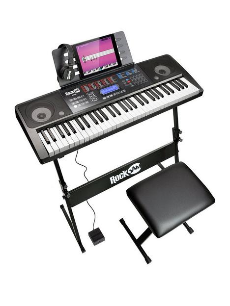 rockjam-rj761-sk-rockjam-61-key-midi-keyboard-piano-kit-with-keyboard-stand-piano-stool-sustain-pedal-and-headphones