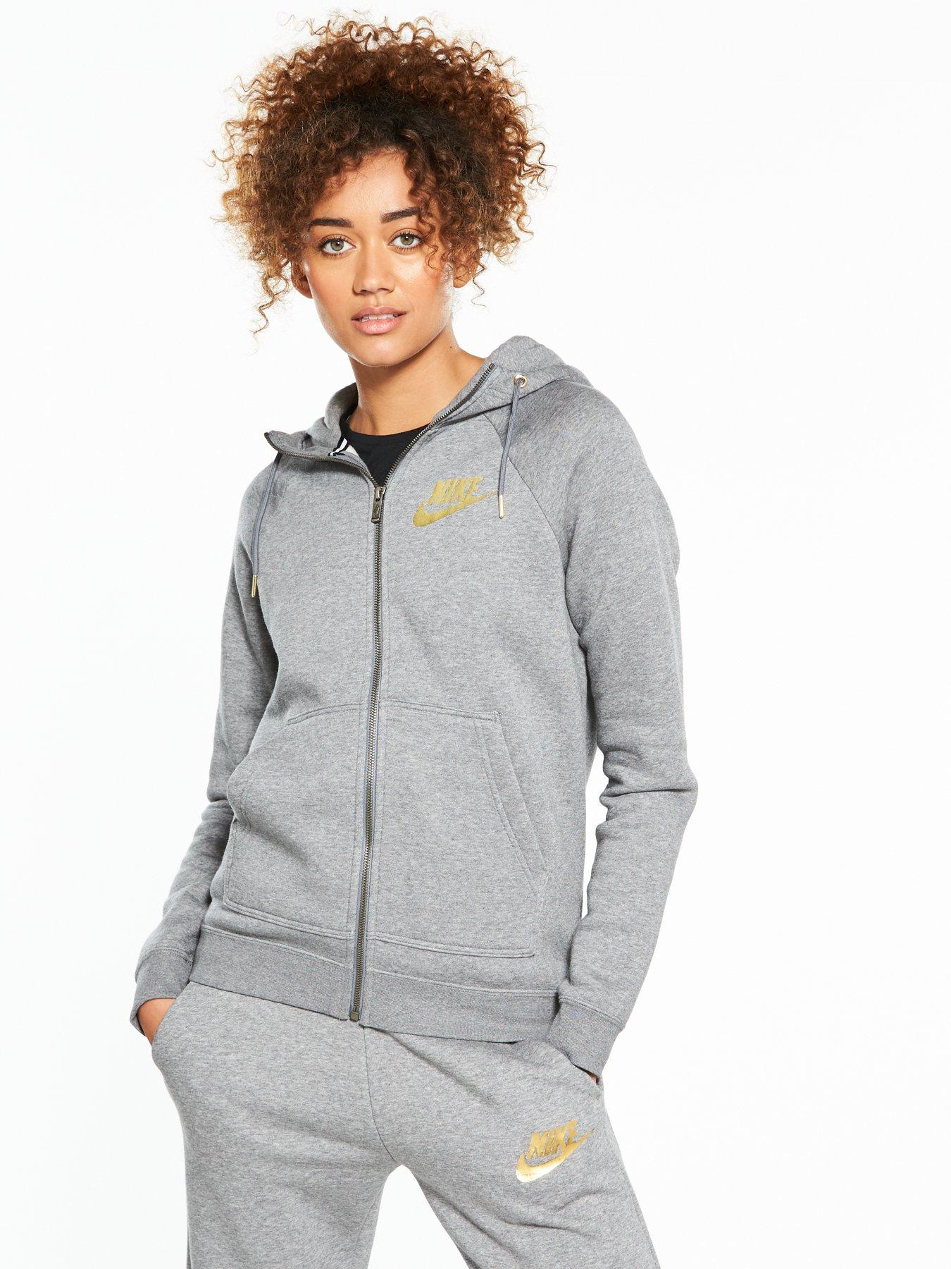 nike metallic full zip hoodie ladies