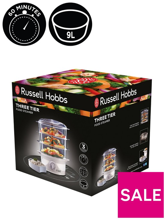 stillFront image of russell-hobbs-your-creations-3-tier-food-steamer-21140