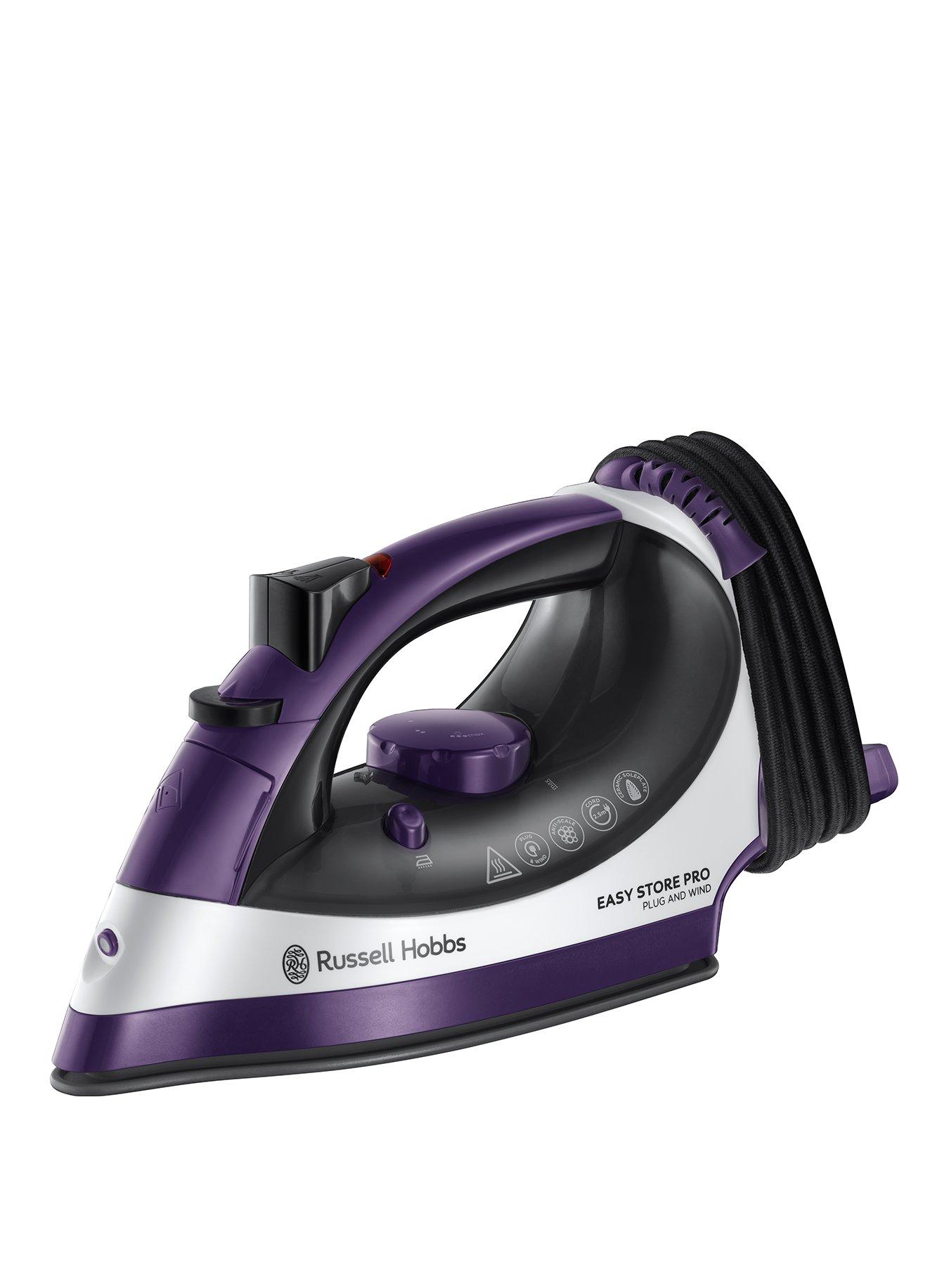 Product photograph of Russell Hobbs Easy Store Plug Amp Wind Steam Iron - 23780 from very.co.uk