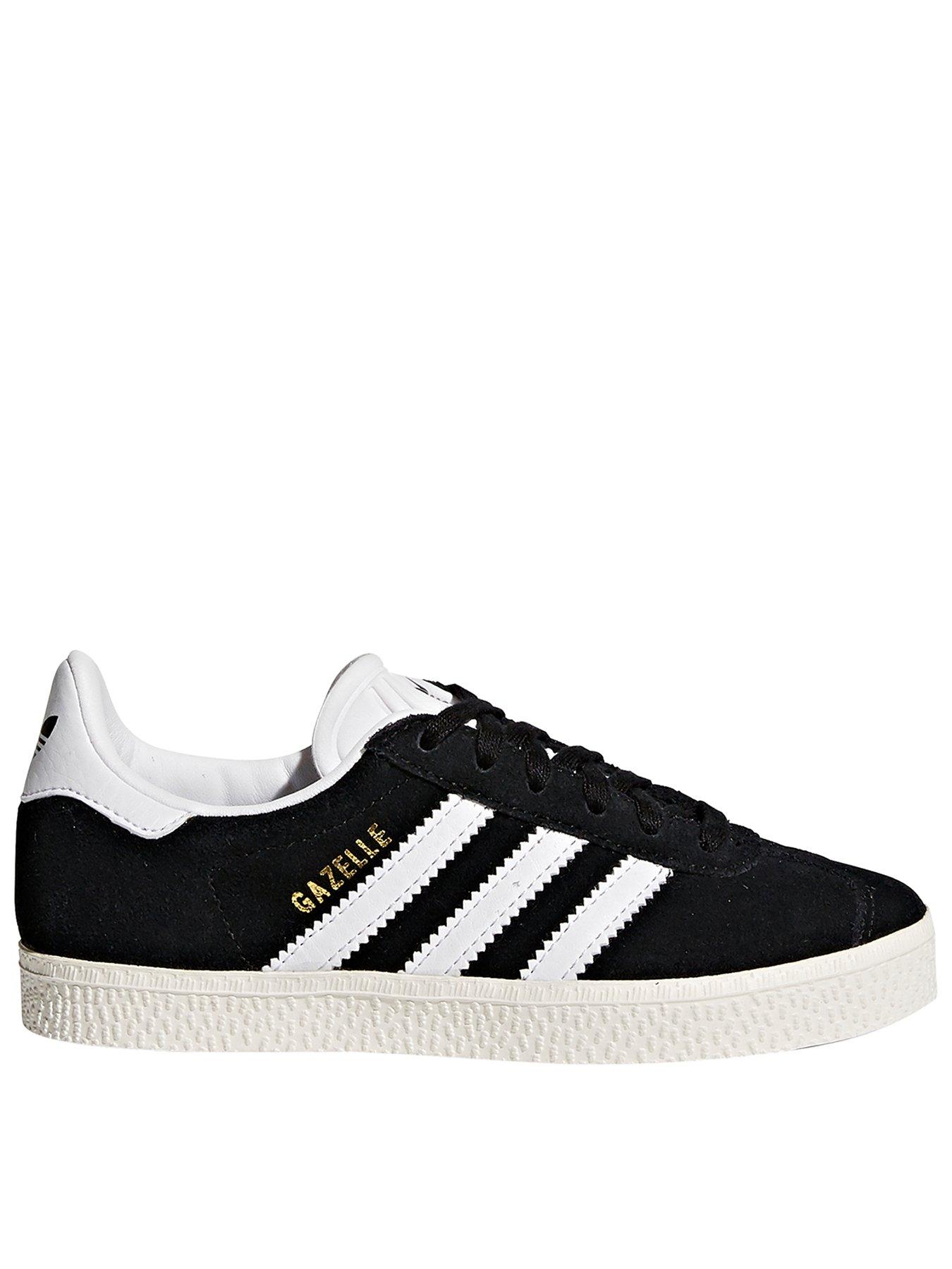 Adidas black gazelle trainers junior sale