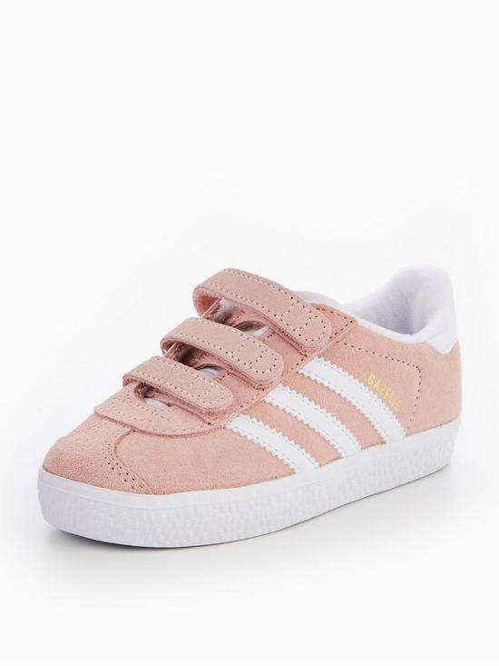 front image of adidas-originals-girls-infant-gazelle-trainers-pink