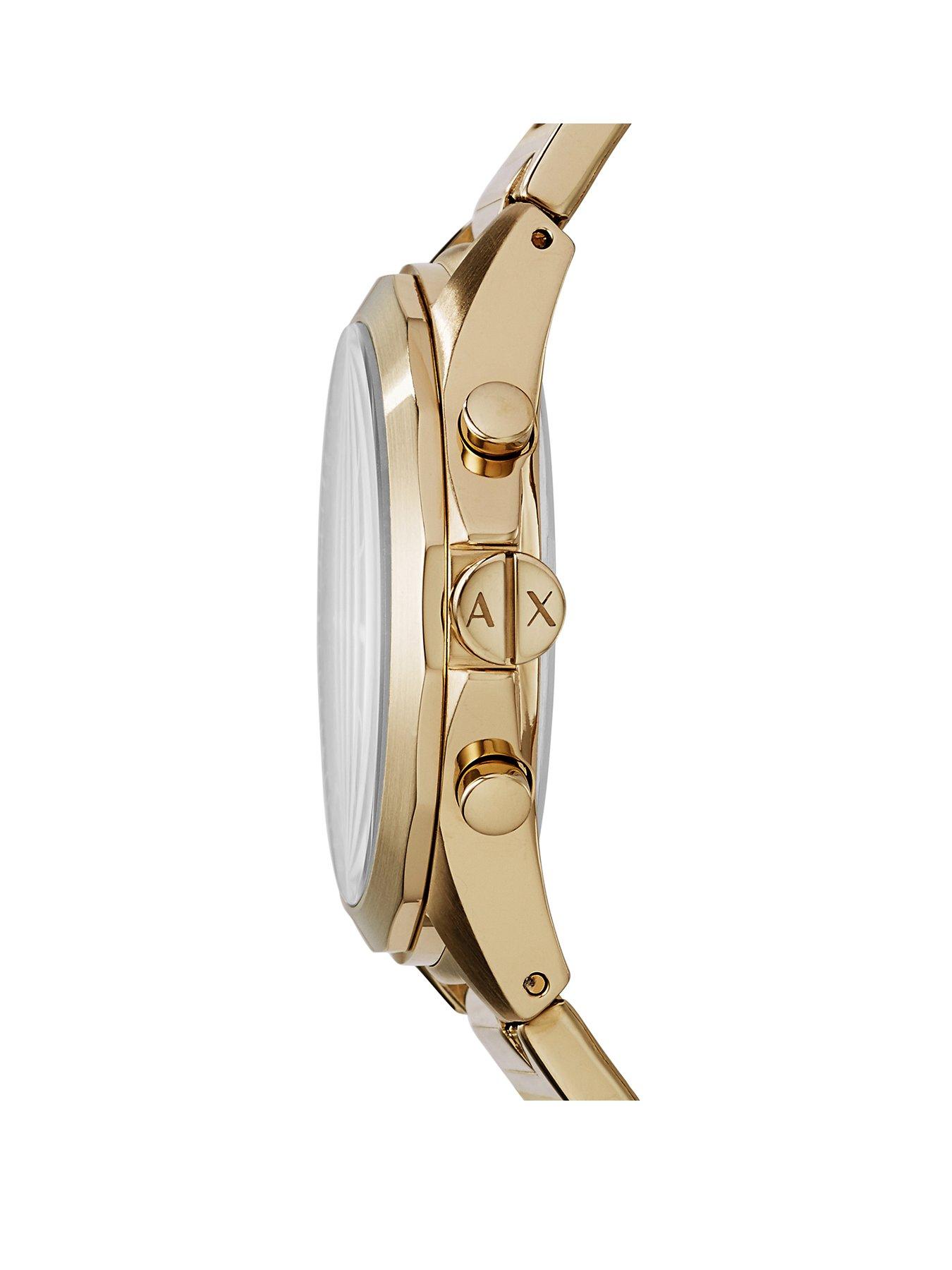 armani exchange drexler gold watch