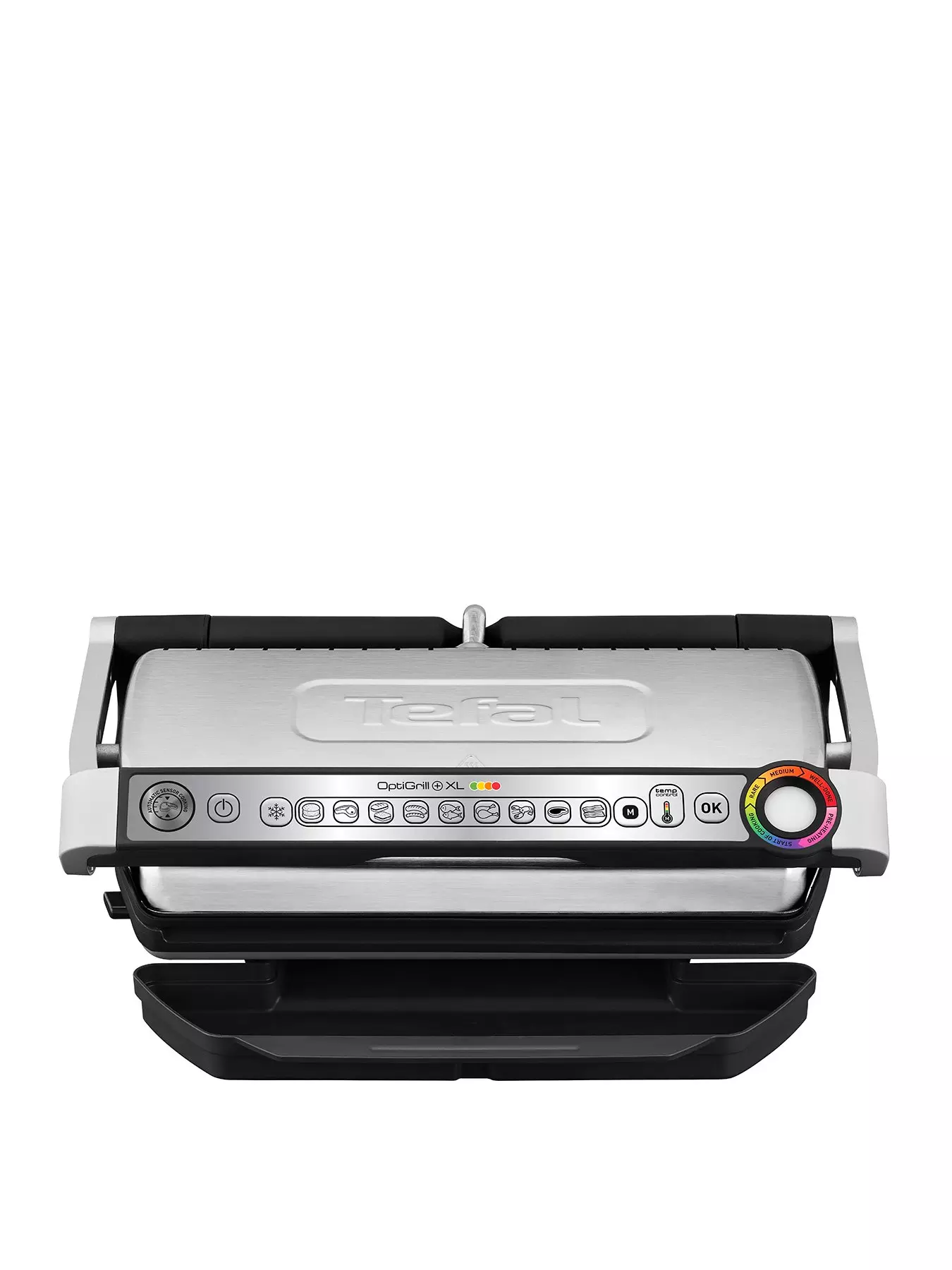 T-Fal OptiGrill Stainless Steel XL Electric Grill 6 Servings 9 Intelligent  Automatic Cooking Modes 1800 Watts Nonstick Removable Plates, Dishwasher