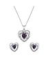 the-love-silver-collection-sterling-silver-lavender-cubic-zirconianbspheart-pendant-and-earring-setfront