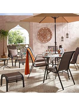 Product photograph of Versailles 11-piece Outdoor Furniture Set - Brown from very.co.uk
