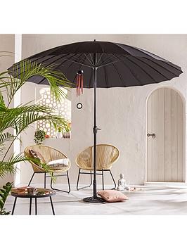 Product photograph of Shanghai 3m Crank And Tilt Parasol - Black from very.co.uk