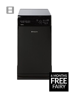 HOTPOINT SIAL11010K Slimline Dishwasher - Black Best Price and Cheapest