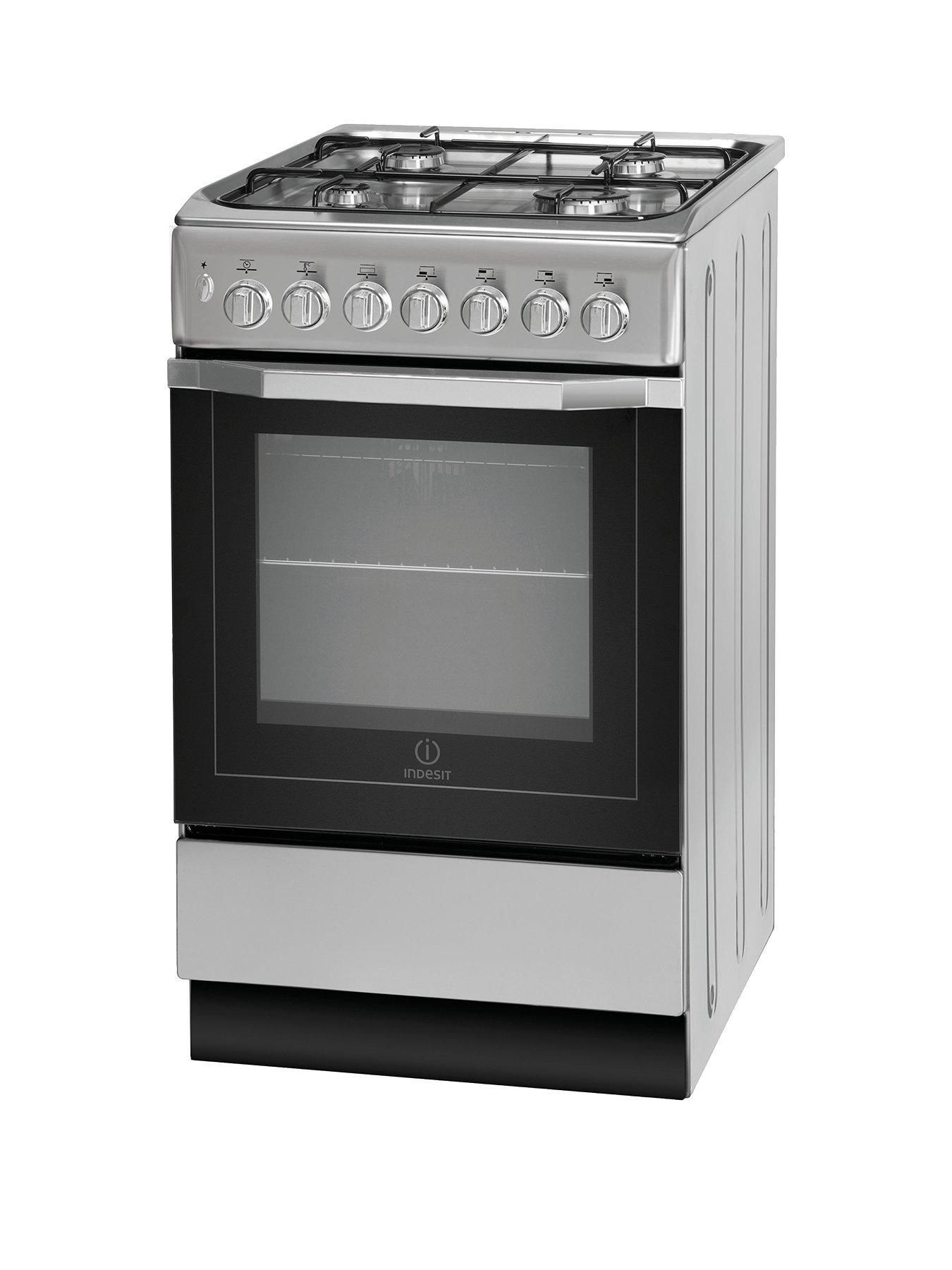 Indesit I5Gsh1S 50Cm Dual Fuel Cooker And Gas Hob With Fsd - Silver