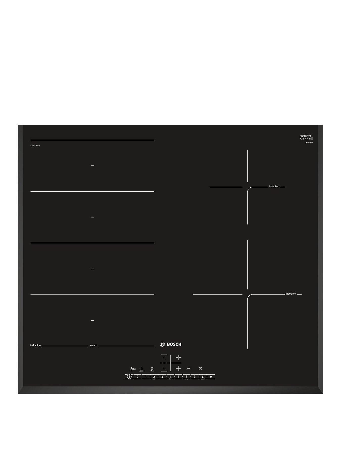 Bosch Serie 6 Pxe651Fc1E 60Cm Built-In Induction Hob With Perfectfry - Black