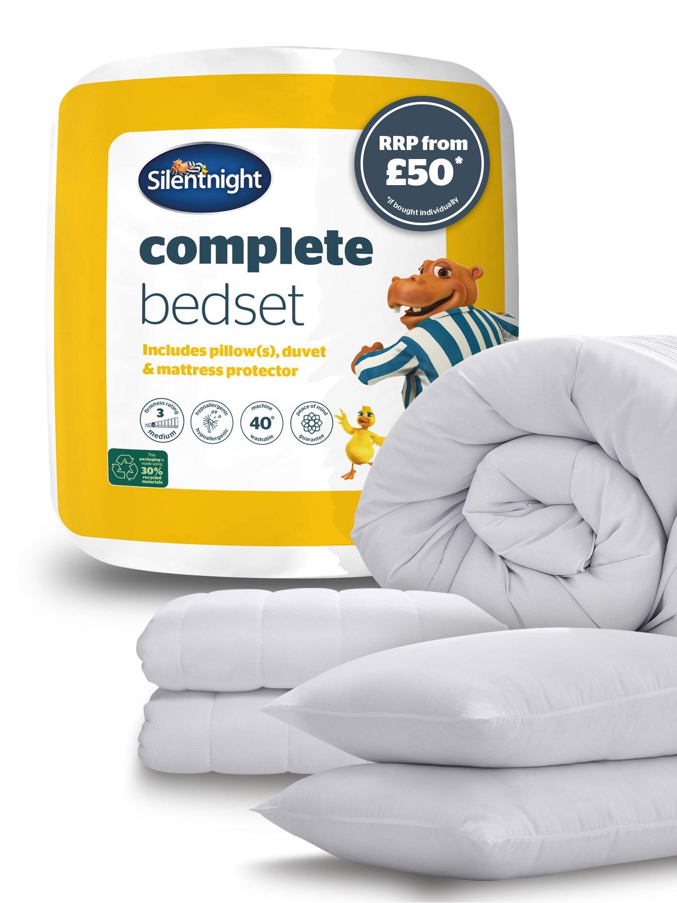 undefined Complete Bed Set - 10.5 Tog Duvet, Pillow(s)  &  Mattress Protector