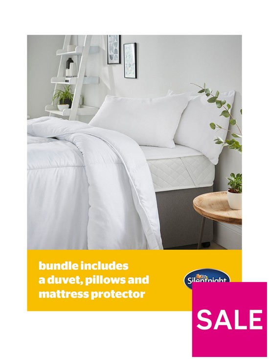 stillFront image of silentnight-complete-bed-set-includes-105-tog-duvet-mattress-protector-and-pillows